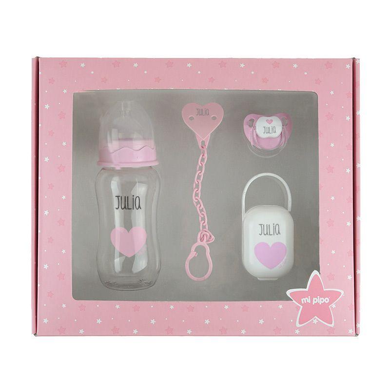 Bebé regalo personalizado Pack (Cigüeña) Rosa