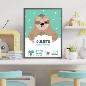 Lámina Nacimiento Personalizada - Otter